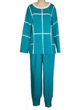 Peggy Ribbon Graphic Field Sweatsuit (Teal/White) - Style # 2304PK