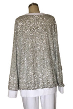 Sequin T-Shirt - Style #1235K (Silver/White)