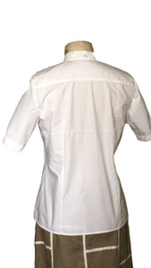 Short Sleeve Mandarin Collar Shirt (White) Style #147SK