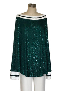 Sparkle Sequin Power Cape - Style #  2419SK  (Green/White)