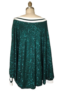 Sparkle Sequin Power Cape - Style #  2419SK  (Green/White)