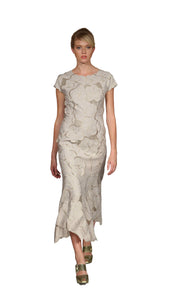 Lotus Embroidered Dress (Beige) - Style#A4