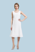 Classic A-Line Sleeveless Dress (White) Style 8088K