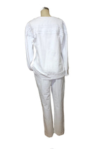 Thank You Letter Embroidered Sweatsuit (White) - Style #204PK