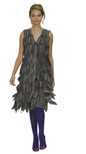 Fabric Feather Embroidered Vest Dress (Grey)