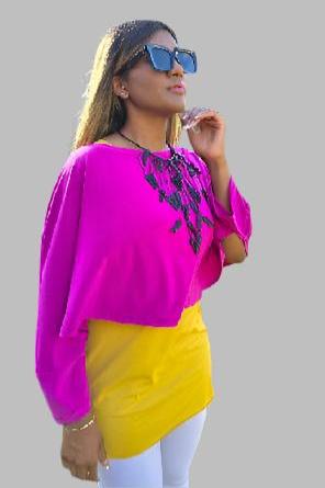 Delores Off the Shoulder Cape - Style #2419 (Fuchsia)