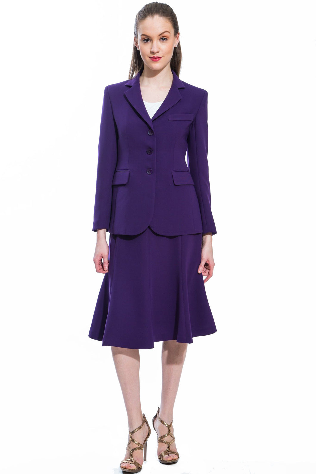 Classic Jacket & Skirt Suit Set (Purple) Style 158/159 – JSong Way